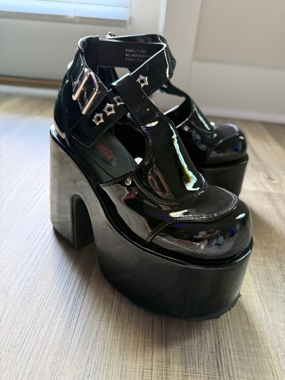 Demonia Black Mary Jane Platform s - Picture 4 of 5